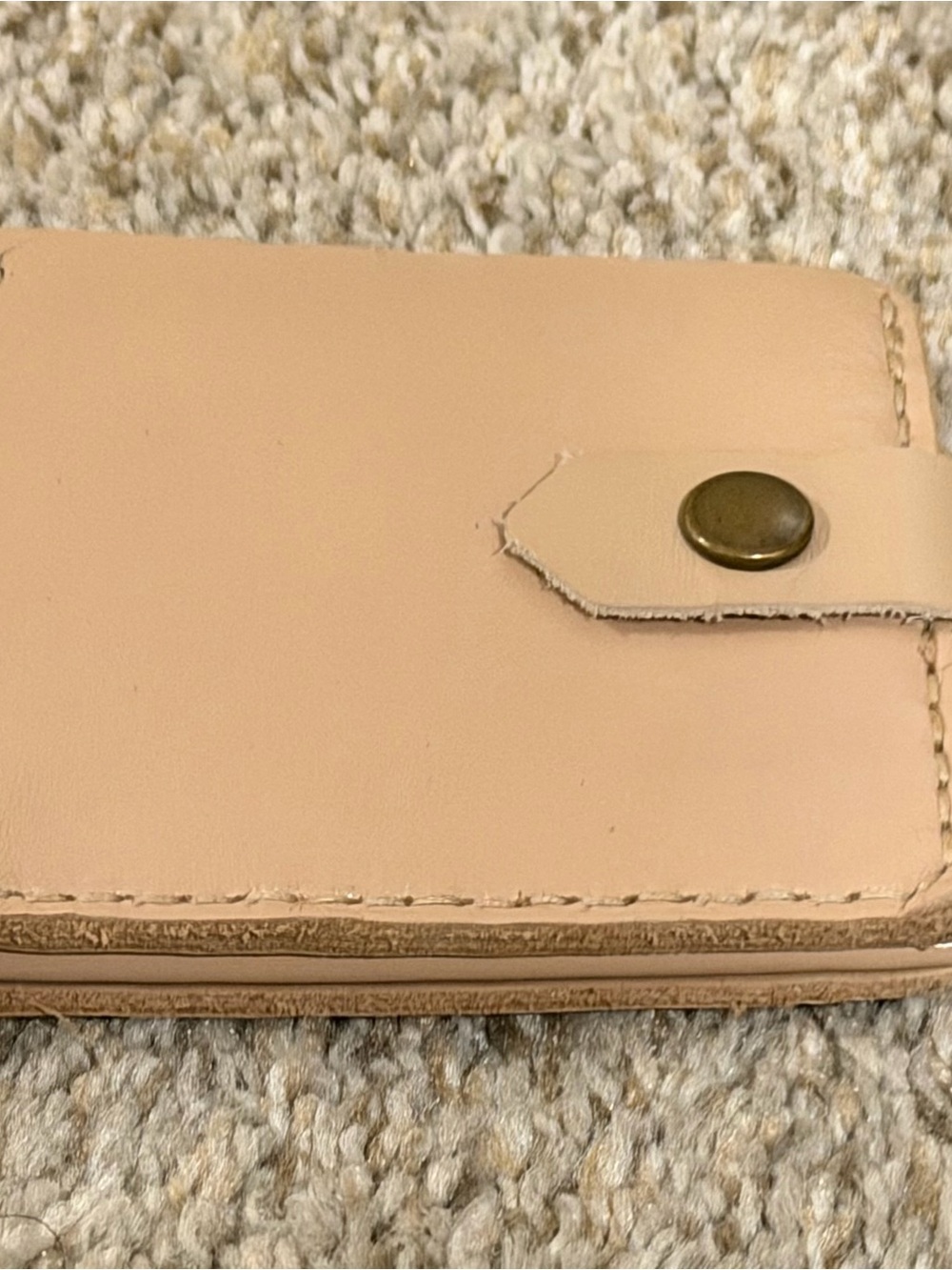 Lucky Nude  Beige Soft Leather Snap Wallet - Picture 2 of 10